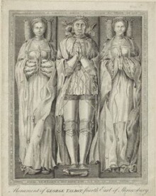 NPG D24241,Recumbent Effigy of George Talbot, 4th Earl of Shrewsbury and his wives Anne Hastings and Katherine Neville.,possibly by; after Hirst; James Basire NPG D24241,Recumbent Effigy of George Talbot, 4th Earl of Shrewsbury and his wives Anne Hastings and Katherine Neville.,possibly by; after Hirst; James Basire